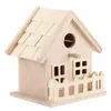 Tecido casa de pássaro de madeira ninho de pássaro pendurado casa de pássaro quente caixa de reprodução de madeira natural gaiola de pássaro caixa de madeira lugar de descanso