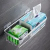 Storage Boxes Toilet Punching Free Tissue Box Paper Roll Tube Drawer Rack Wall Mounted Empty