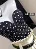 Robes de travail 2023 Femmes D'été Streetwear Gyaru Tenues 2 Pièces Ensemble Conception Coquette Polka Dot Crop Tube Top Taille Haute Mini Jupe Plissée