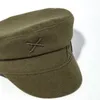 Berets Brand Designer Women Flat Visor Cap Militray Caps Winter Wool Sboy Caps S M L 230707