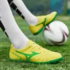 Safety Shoes Professional Brand Yellow Laceup Leather Soccer Men Breathable Nonslip Men's Football Training TF Futsal Man 230707