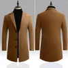 Trench da uomo Cappotto trendy da uomo Stile coreano Vestibilità slim Lunghezza media Vestibilità slim Colore puro Uomo Antivento