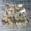 Shorts Masculino Camuflado Emenda De Couro Letra G Lavado Retro Masculino Shorts Feminino Verão 230707