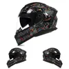 Kaski motocyklowe modny nadruk kask wyścigowy ECE DOT zatwierdzony motocykl skuter kraj jazda Casco Moto De Capacetes Casque