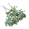 Fleurs décoratives 1 pièces baies artificielles haricot vert mousse petit Floral faux fruits plantes branche décoration de la maison accessoires