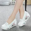 Boots New Women's Genuine Leather Platform Shoes Wedges White Lady Casual Shoes Swing Mother Shoes Size 3540