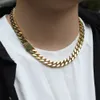 8-12 mm Hip Hop Herr Guld Kubansk Länkkedja Halsband Smycken 316L rostfritt stål