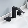 Badkamer Wastafel Kranen Messing Waterval Kraan Koper 8-inch Wijdverbreid 3 Gat 2 Handvat Koud Voor