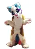 Professionnel Longue Fourrure Furry Costume Husky Chien Renard Costume De Mascotte Adultes Bande Dessinée Brithday Fête Déguisement Accessoires Unisexe Parade En Plein Air Tenue