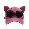Chapéus mesquinhos bonitos orelhas de gato piloto beisebol senhora óculos de sol pato boné homem cabeça circunferência 240229