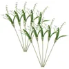 الزهور الزخرفية 10 حزم مصطنعة النباتات الخضراء ديكور الزفاف ترتيبات ديي ليلي مركزية البلاستيك الوادي