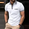 Herren-Poloshirts, Herren-Patchwork-Hemden mit Hahnentrittmuster, modische Kurzarm-Business-Oberteile, Herren-Poloshirts mit lässigem Knopf und Umlegekragen, 230706