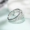 Wedding Rings Luxury Silver Color For Women Crystal Marquise Cubic Zirconia Ring Engagement Cocktail Party Gifts Female Jewelry