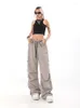 Women's Pants 2023 Summer Women Trousers Sweatpants Y2k Causal Elastic Band Drawstring Wide Leg Basic High Waisted Korean Fashion