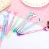 Gel Pens Creative 10pcs Neutral Pen Cartoon Mermaid Signature 0.5mm Pen Cute Girl Water-based Quicksand Writing Stationery School Supplie 230707