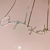 Pendentif Colliers Personnalisé Cristal Nom Lettre Collier pour Femmes avec Diamant Personnalisé Différentes Polices 230707