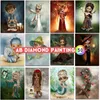 Curtains Ab Diamond Painting New Cartoon Beautiful Beauty Lady Girl Princess Diy Drill Embroidery Cross Wall Stickers Home Decor