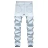 Hommes Jeans Mode Droite Lumière Personnalité Brossé Déchiré Jean Coupe Fit Pantalon Hommes E Stretch Vêtements pour 230706