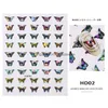 Наклейки наклейки 1sheet Laser Color Butterfly Nail Art Голографический 3D градиент бабочки Клейтные ногти