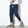 Mens Pants Solid Color Youth Casual Linen Korean Style Multi Colors Drawstring Sport Classical Jogger Sweatpants Trousers 230706