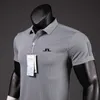 Men's Polos Summer Golf Shirts Men Casual Polo Shirts Short Sleeves Summer Breathable Quick Dry J Lindeberg Golf Wear Sports T Shirt 230706