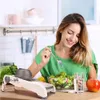 Fruit Vegetable Tools LMETJMA Ultra Sharp Mandoline Slicer Upgraded Vegetable Slicer Kitchen Adjustable Thickness Food Cutter Slicer Dicer KC0450 230706