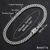 Gzw Sieraden Ketting Hip Hop 12mm Bar Cubaanse Ketting Heren Vergulde Volledige Diamant Legering Glanzende Kubieke Zirkoon Rose Iced Out