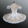 Blanc Or Fée Poupée Pancake Plateau Performance Tutus Femmes Classique Ballet Costumes De Scène Adulte Professionnel Ballet Tutu179a