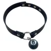 Choker E0BE Ronde Ball Chain Kraag Ketting Biljart Zwart Acht Mode-sieraden Punk Hip Hop Dangle Oorbellen Vriend Gift