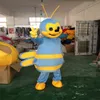 Costume de mascotte d'abeille professionnel de haute qualité adultes bande dessinée Brithday fête accessoires de déguisement unisexe défilé tenue de plein air
