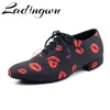 Boots Ladingwu Sneakers Latin Dance Shoes Men Dance Shoes Black Heel 2.5cm 4.5cm Female Red Lip Satin Ballroom Dance Shoes Men