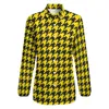 Chemisiers pour femmes Blouse à carreaux pied-de-poule femme mignon jaune noir classique ample à manches longues Kawaii chemises haut personnalisé grande taille