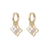 Boucles d'oreilles pendantes mode coréenne boucle d'oreille pour les femmes de luxe 18K véritable plaqué or et S925 argent broche bijoux attrayants