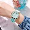 Wristwatches Candy Color Silicone Watches Women's Sports Square Watch Summer Multifunctional Digital Wristwatch Men Fashion Reloj