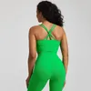 Strój do jogi Lekkie wsparcie Push Up Biustonosz sportowy na ramiączkach Sexy Cirss Cross Back Gym Biustonosze dla kobiet Maślany Miękkie wyściełane Bralettes Crop Top