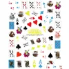 Stickers Decals Poker Nail Art Sticker 3D Fashion Playing Cards Designer Red Heart Diamond Spades Geometric Letter Drop Delivery H Dh5P8