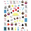 Naklejki kalkomanie Poker Nail Art naklejka 3D moda karty do gry projektant czerwone serce diamentowe pik geometryczna litera Drop Delivery H Dh5P8