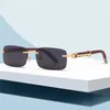 Fashion carti top sunglasses New style wooden leg catapult Sunglasses men's fashion trend square i-piece rimless glasses with original box
