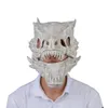 Masques de fête Halloween Latex Masque Simulation Dragonbone Masque Tête Ensemble Dinosaure Latex Animaux Déménagement Sucette Masque Drôle Jouets Pour Enfants 230706