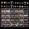 Ozdoby do paznokci 24 pasy * 5 szt. Mix zawieszki do paznokci klejnoty w przezroczystym pudełku AB cyrkonie 3D jewelly kryształowe kamienie Manicure Charms #6zd 230706