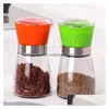 Moinhos Mão Movimento Moedor de Pimenta Preta Suprimentos de Cozinha Copo Shaker Recipiente de Sal Connt Jar T9I00157 Drop Delivery Home Garden D Dhpfy