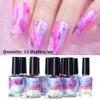 Nagellak 12 Fles Aquarel Inkt Nagellak Bloeiende Bloemen Gradiënt Marmer Schilderen Salon Rook Effect Nail Art Gel Vernissen NT895 230706