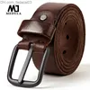 Ceintures MEDYLA ceinture en cuir pour hommes doux Denim naturel ceinture pour hommes en métal dur noir mat boucle vraie ceinture ceinture marron Z230710