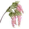 Dekorativa blommor Wisterias Flytande Tridented Faux Vine Garland Jubileumsdekorationer Retta Blommor För Vägg