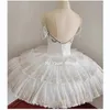 Stage Wear High-end Custom Tutu Kinderen Volwassen Wit Gaas Rok Prestaties Competitie Vrouwelijke Professional