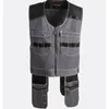 Men's Vests Spring And Summer Work Clothes Vest Stitching Multi-Pocket Zipper Outdoor Coat