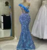 Aso Ebi Crystalls Mermaid Prom Платье с блестками шнурки вечернее формальное формальное вечеринка второй прием к день рождения подружки невесты платья с платьями по обручальным платьям