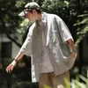 Camicie casual da uomo a righe da uomo larghi moda coreana estate sottile streetwear bello anni '90 vintage smart camicette abbigliamento preppy