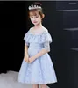 Robe de fille Red Tulle Girls Elegant Wedding Flower Robe Princess Party Pageant Formal Holy Communion Vestido Summer Vêtements