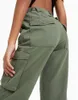 Primavera verão 2023 Calças femininas Novas calças cargo casuais versáteis verde militar Calças Capris de cintura alta para meninas picantes